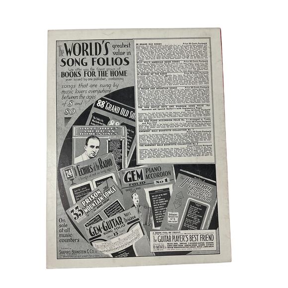 Empty Saddles Sheet Music 1936 Rhythm On The Range Bing Crosby Brennan Hill - Picture 5 of 5